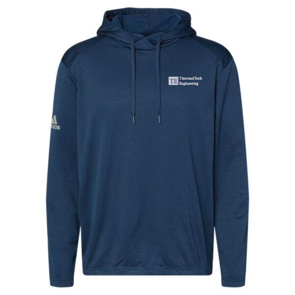 Adidas Textured Mixed Media Hooded Sweatshirt Thumbnail
